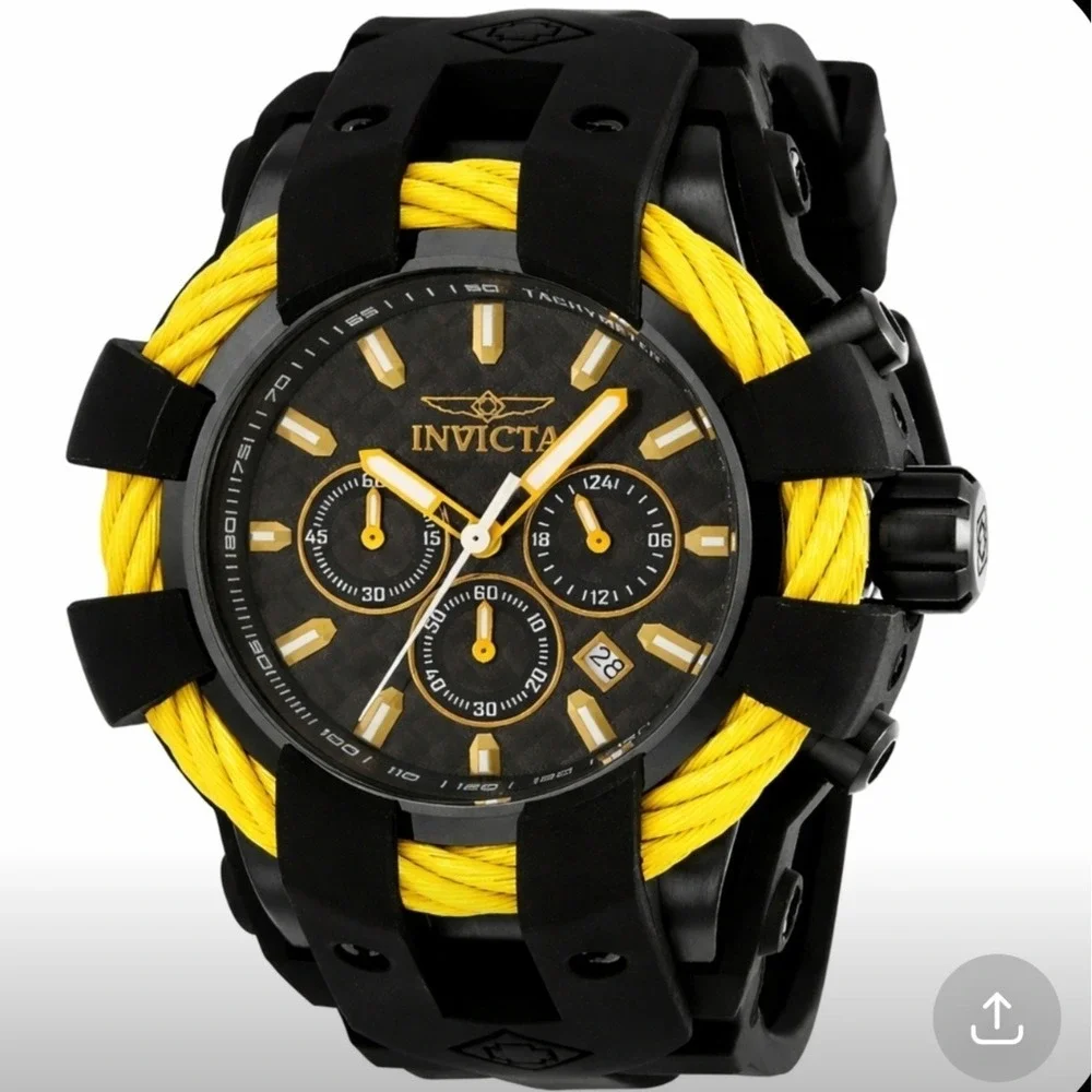 NEW Invicta Bolt Shock Men's Watch 48mm Black Silicone Band 23871 Diver Box Inc